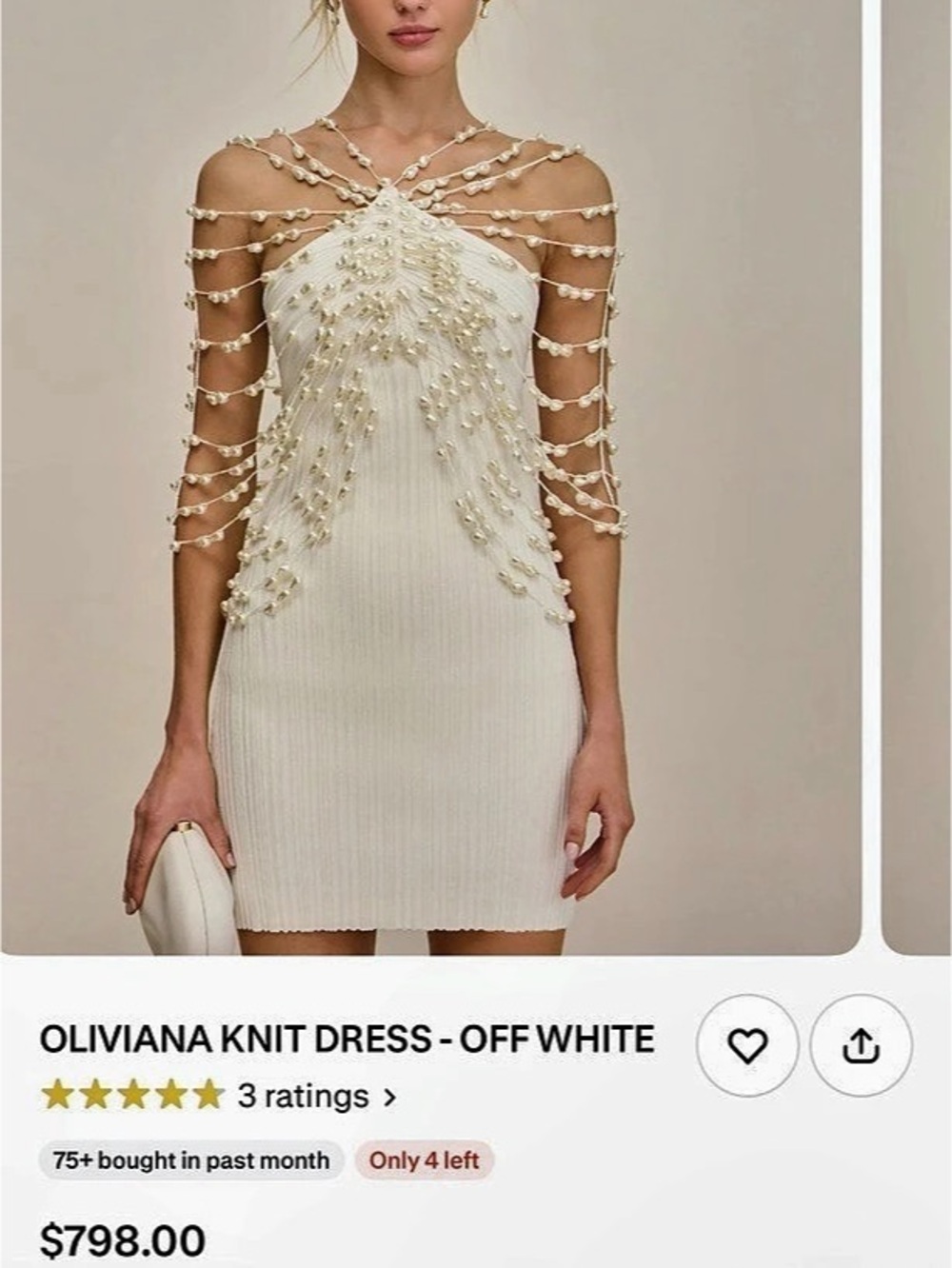 Cult Gaia Oliviana Knit Dress White Mini Dress